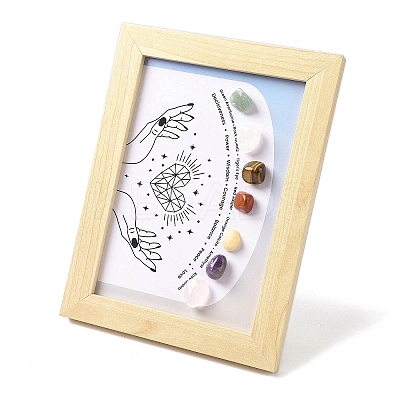 Natural Gemstone Healing Stones Picture Frame Stand AJEW-D308-01C-1