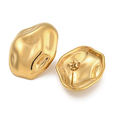 304 Stainless Steel Oval Stud Earrings for Women EJEW-U022-04G-1