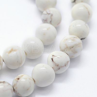 Natural Magnesite Beads Strands G-I199-27-6mm-1