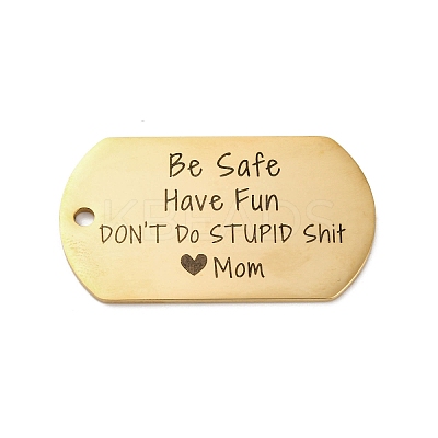 201 Stainless Steel Pendants STAS-R002-02G-01-1
