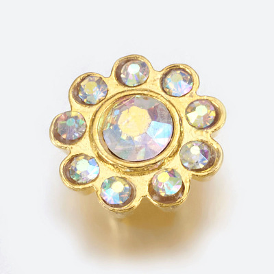 Alloy Multi-Strand Rhinestone Links ALRI-H213-28G-1