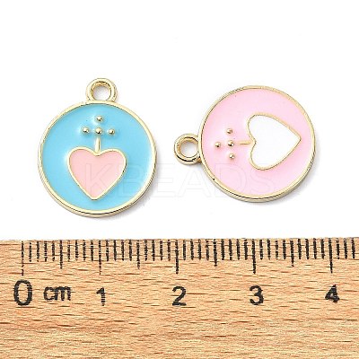 Rack Plating Alloy Enamel Pendants PALLOY-F308-01G-1