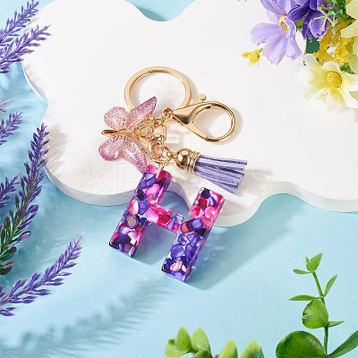 Resin Butterfly Pendant Keychains KEYC-TAC0034-03H-1