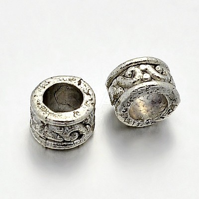 Tibetan Style Alloy Column Spacer Beads PALLOY-E381-07AS-NR-1