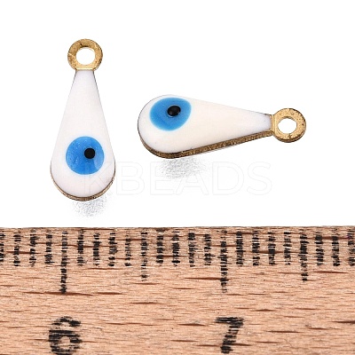 Antique Golden Plated Brass Enamel Charms KK-Q571-02C-1