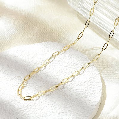 Brass Paperclip Chain Necklaces NJEW-A042-17G-02-1