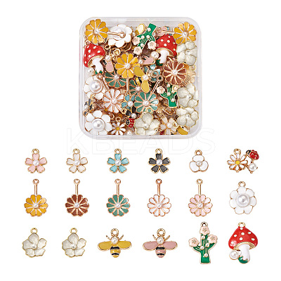 68pcs Alloy Enamel Pendants FIND-CD0001-22-1