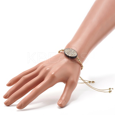 Oval Plating Acrylic Link Bracelet for Girl Women BJEW-JB06862-01-1
