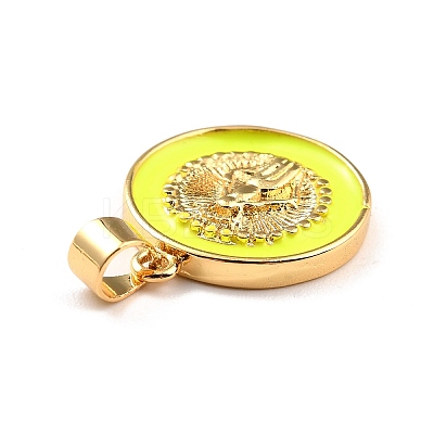 Brass Enamel Pendants KK-P209-03G-03-RS-1