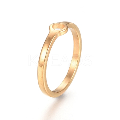 Unisex Ion Plating(IP) 304 Stainless Steel Finger Rings RJEW-E164-11G-1