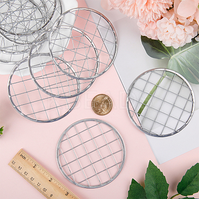 15Pcs Galvanized Iron Mason Jar Flower Frog Lid AJEW-GF0007-42-1