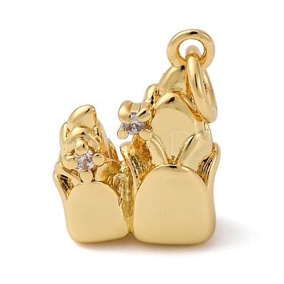 Brass Micro Pave Cubic Zirconia Pendants KK-P308-52G-1