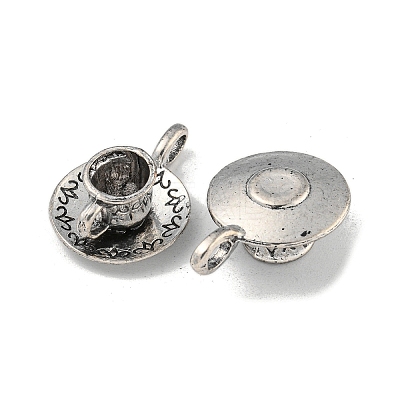 Coffee Cup Tibetan Style Alloy Pendants TIBEP-A13415-AS-NR-1