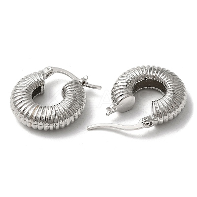 Rack Plating Brass Round Hoop Earrings for Women EJEW-K247-03P-1