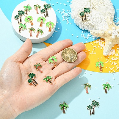 20Pcs 4 Styles Alloy Enamel Pendants ENAM-YW0009-39-1