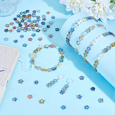200Pcs 20 Styles Electroplate Transparent Glass Beads GLAA-PH0003-94-1