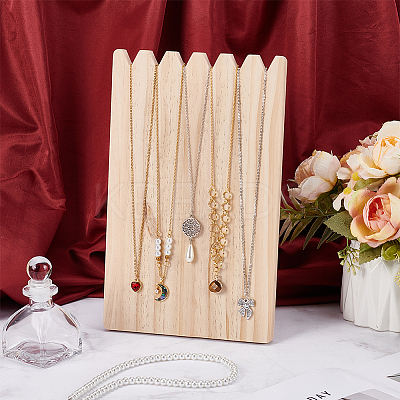 Wooden Neckalces Display Stands for Necklaces NDIS-WH0001-18-1