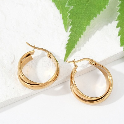 201 Stainless Steel Hoop Earrings LS-EJEW-Q026-20G-1