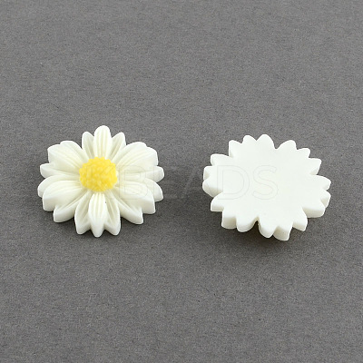 Flatback Hair & Costume Accessories Ornaments Scrapbook Embellishments Resin Flower Daisy Cabochons CRES-Q103-01-1-1