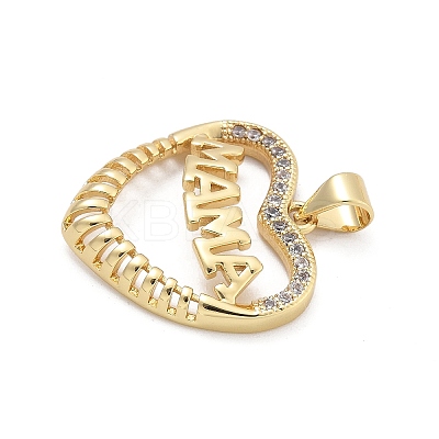 Mother's Day Brass Micro Pave Cubic Zirconia Pendants LS-KK-Q055-02B-G-1