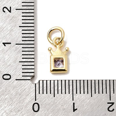 Brass Cubic Zirconia Charms KK-G554-01B-01-1