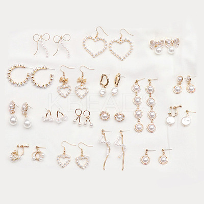 124Pcs 6 Styles Glass Imitation Pearl Beads GLAA-AR0001-65-1