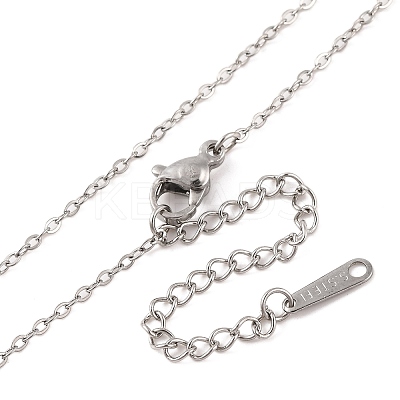 201 Stainless Steel Pendants Necklace for Women NJEW-B110-02P-1