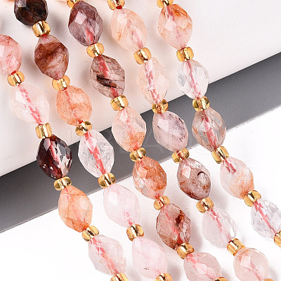 Natural Hematoid Quartz/Ferruginous Quartz Beads Strands G-N342-35-8x6-13-1