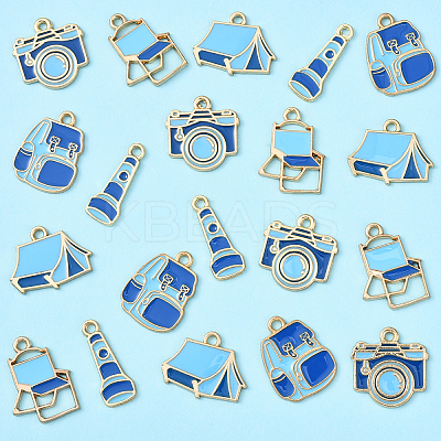 20Pcs 5 Styles Camping Equipment Series Alloy Enamel Pendants FIND-YW0007-13B-1