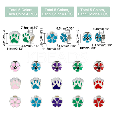 Alloy Enamel European Beads MPDL-PH0001-13-1