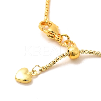 1mm Rack Plating Brass Box Chain Adjustable Slider Necklaces for Women Men MAK-L044-08G-1
