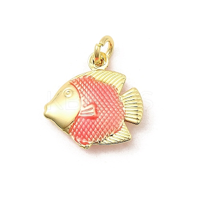 Brass Enamel Pendants KK-I378-13G-A-1