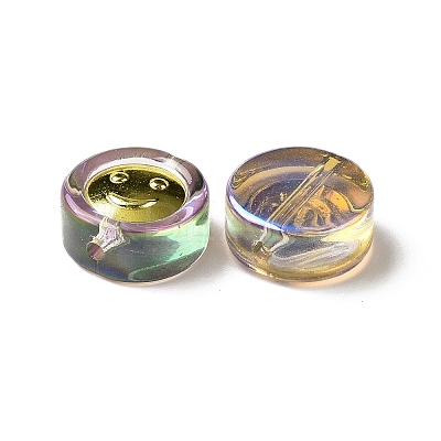 Transparent Spray Painted Glass Beads GLAA-I050-15-1