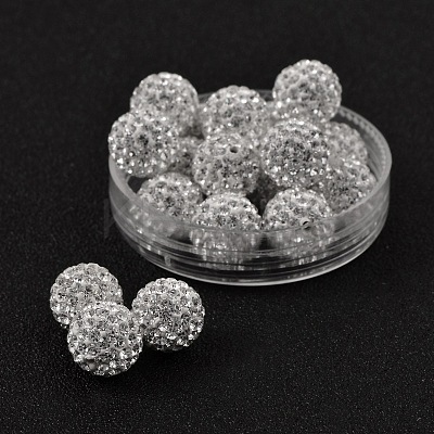 Polymer Clay Rhinestone Beads RB-H258-HD12mm-001-1