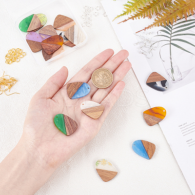 DIY 8 Pairs Teardrop Wood Earring Makings DIY-FH0002-01-1