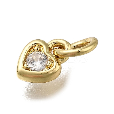 Brass Micro Pave Clear Cubic Zirconia Pendants ZIRC-I070-022G-1
