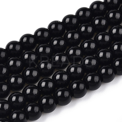 Opaque Solid Color Glass Beads Strands GLAA-T032-P10mm-01-1
