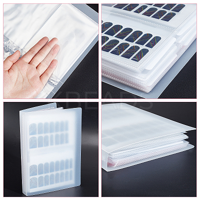 80 Slots PP Nail Stickers Empty Storage Showing Holder Organizer MRMJ-WH0064-41-1