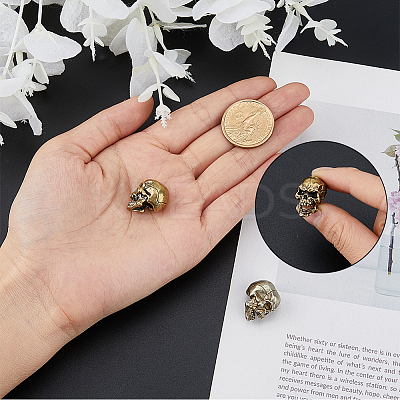 2Pcs 2 Colors Brass European Beads KK-FH0007-33-1