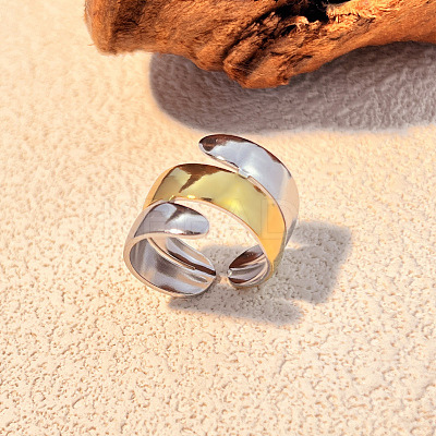304 Stainless Steel Adjustable Cuff Rings LS-RJEW-S626-01GP-A-1