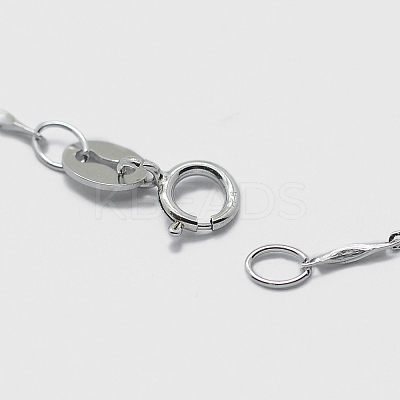 Anti-Tarnish Rhodium Plated 925 Sterling Silver Chain Necklaces STER-F039-12P-1