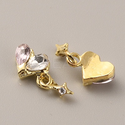 Heart with Star Zinc Alloy Rhinestone Cabochons FIND-WH0150-83LG-1