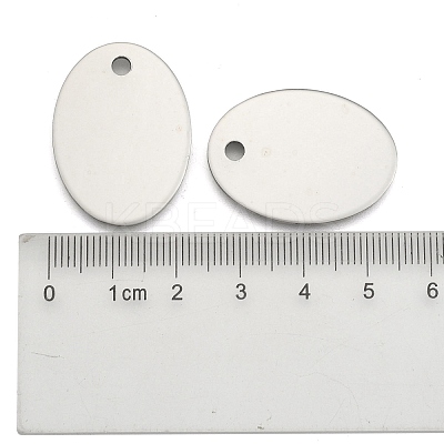 Tarnish Resistant 201 Stainless Steel Oval Stamping Blank Tag Pendants LS-STAS-S031-04-1