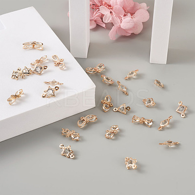 Alloy Rhinestone Crystal Links Connectors PALLOY-TA0002-26LG-1