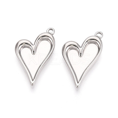 304 Stainless Steel Pendant Cabochon Settings STAS-T067-65P-1