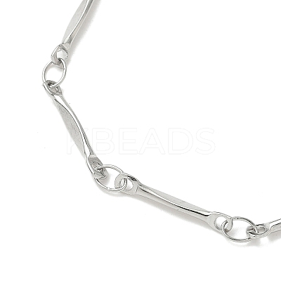 304 Stainless Steel Twisted Bar Chains Bracelet Making AJEW-JB01352-1