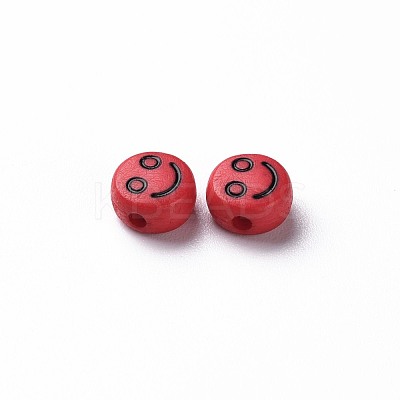 Opaque FireBrick Acrylic Beads MACR-N008-42-C02-1