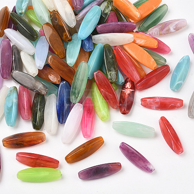 100Pcs Rice Imitation Gemstone Acrylic Beads OACR-SP0001-66-1