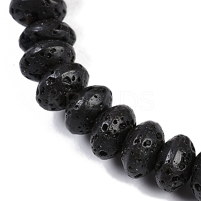 Natural Lava Rock Beaded Stretch Bracelets for Men Women BJEW-G727-01G-1