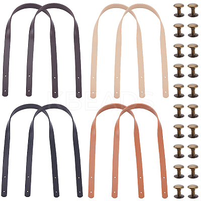 8 Bags 4 Colors PU Leather Bag Handles FIND-CL0001-50A-1